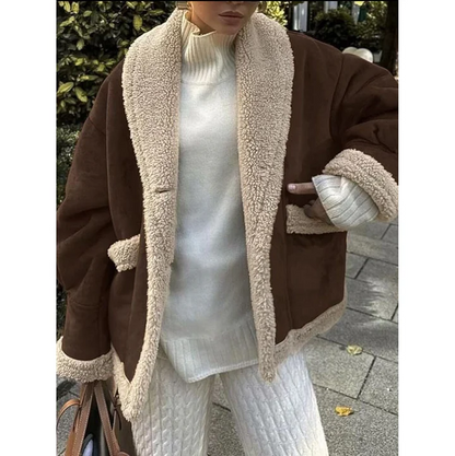 Manteau d'hiver moderne noir avec col pour femme