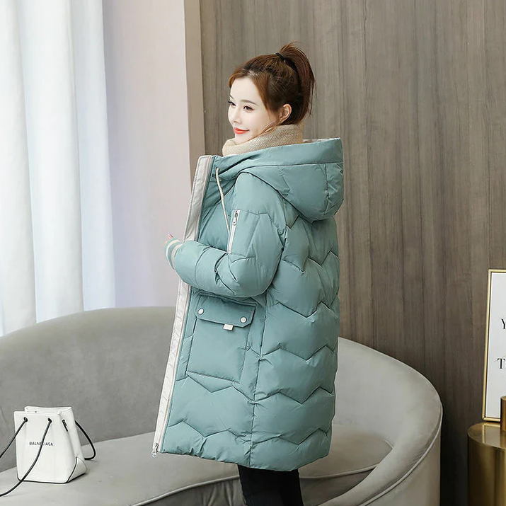 Veste d'hiver coupe-vent à capuche chaude pour femme