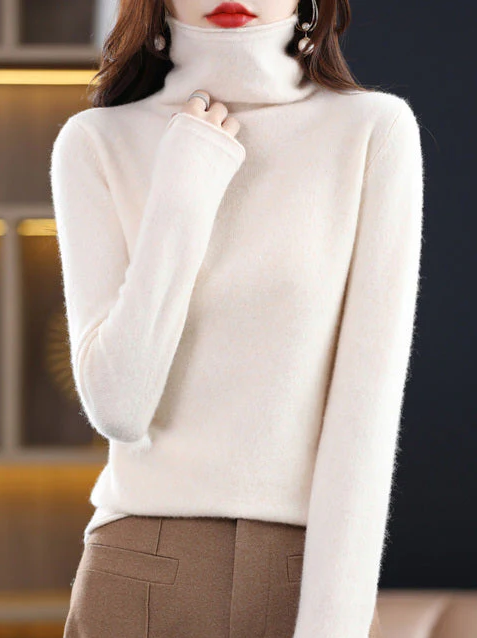 Helena Pull col roulé élégant Pure Laine