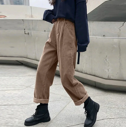 Malia - Pantalon en velours côtelé coupe décontractée
