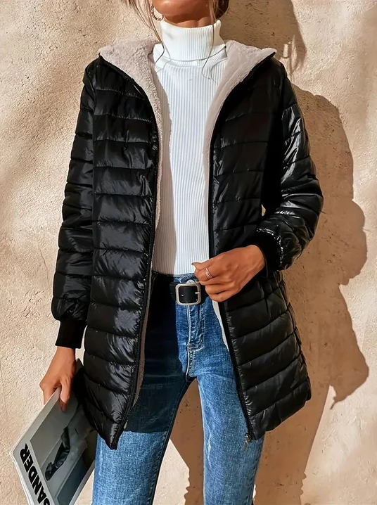 Manteau d'hiver élégant pour femme noir