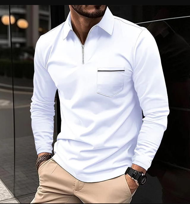 Ethan - Polo-shirt de printemps à manches longues élégant