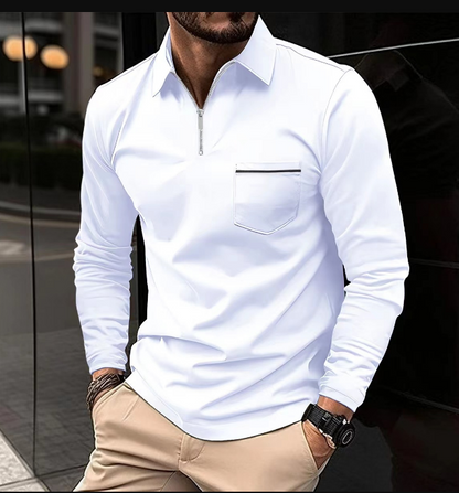 Ethan - Polo-shirt de printemps à manches longues élégant