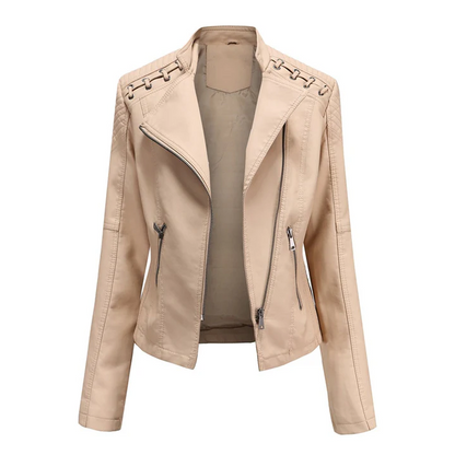 Marie - Veste de motard élégante en cuir
