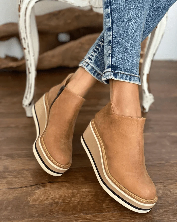 Bottines compensées femme talon haut élégantes