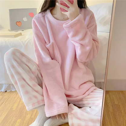 Ensemble de pyjama en polaire doux pour femme