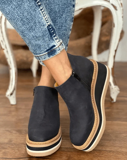 Bottines compensées femme talon haut élégantes