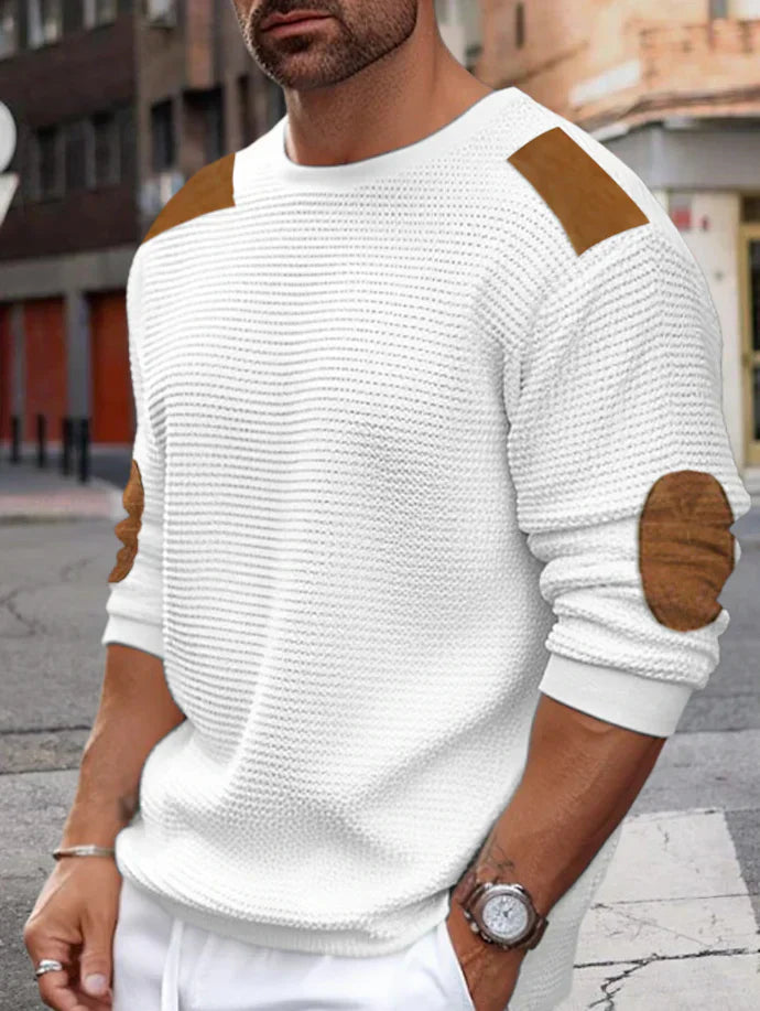 Herren Waffelrippen Pullover Strick Modern - IdealeKleiden