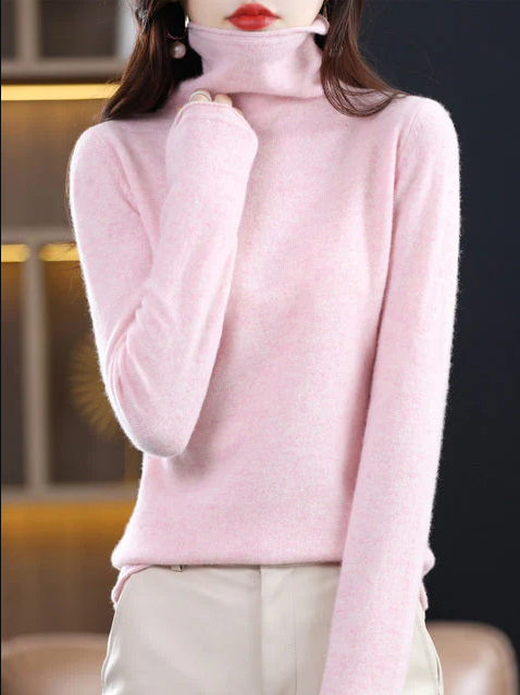 Helena Pull col roulé élégant Pure Laine