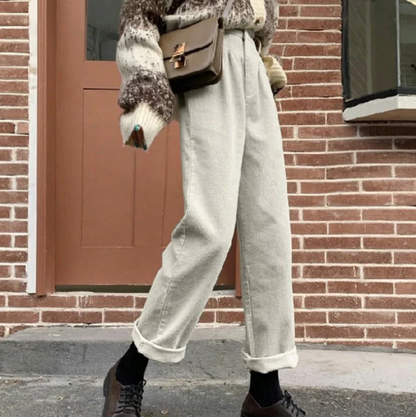 Malia - Pantalon en velours côtelé coupe décontractée