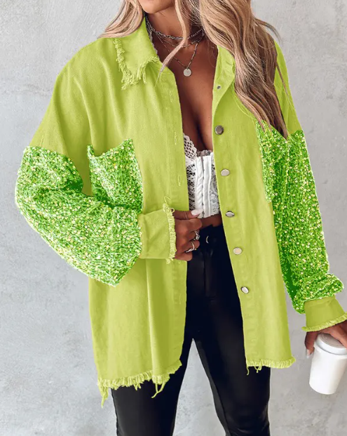 Veste de printemps pour femme Frühjacks style paillettes