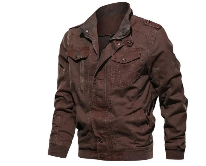 Veste en jean pour homme col montant moderne