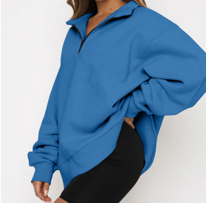 Sweat-shirt Femme Col Élégant