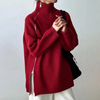 Pull col roulé élégant femme