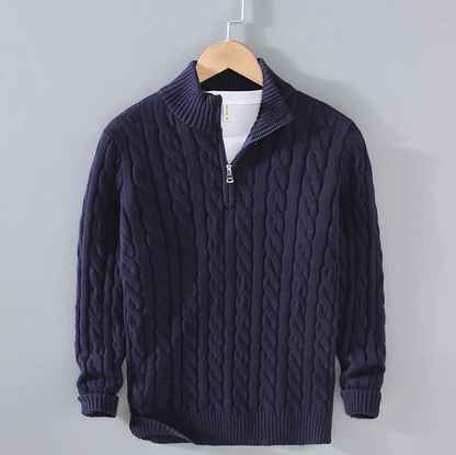 Pull en laine avec demi-zip