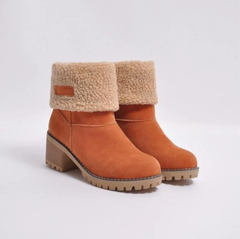Bottes d'hiver chaudes en daim pour femmes et hommes