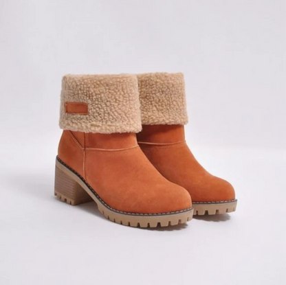 Bottes d'hiver chaudes en daim pour femmes et hommes