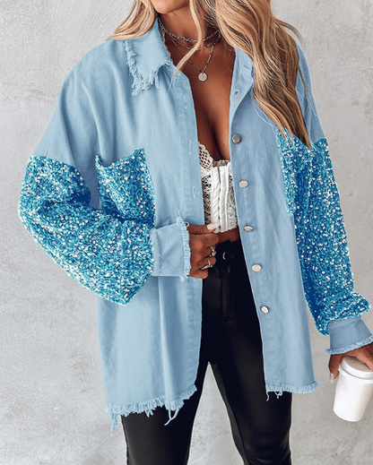 Veste de printemps pour femme Frühjacks style paillettes