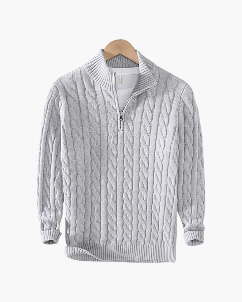 Herren Pullover Strick Modern Halbzipp - IdealeKleiden
