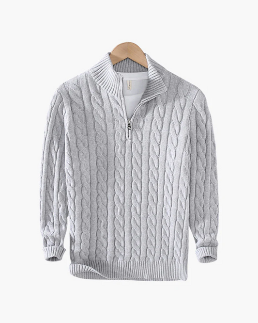 Herren Pullover Strick Modern Halbzipp - IdealeKleiden