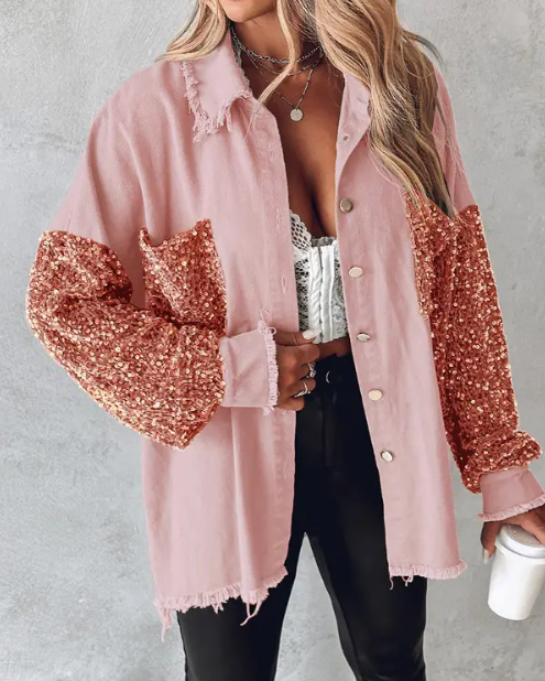Veste de printemps pour femme Frühjacks style paillettes
