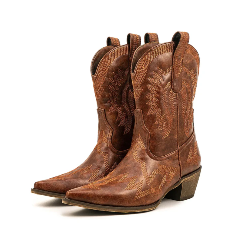 Westernstiefel Damen Leder Klassisch - IdealeKleiden