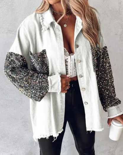 Veste de printemps pour femme Frühjacks style paillettes