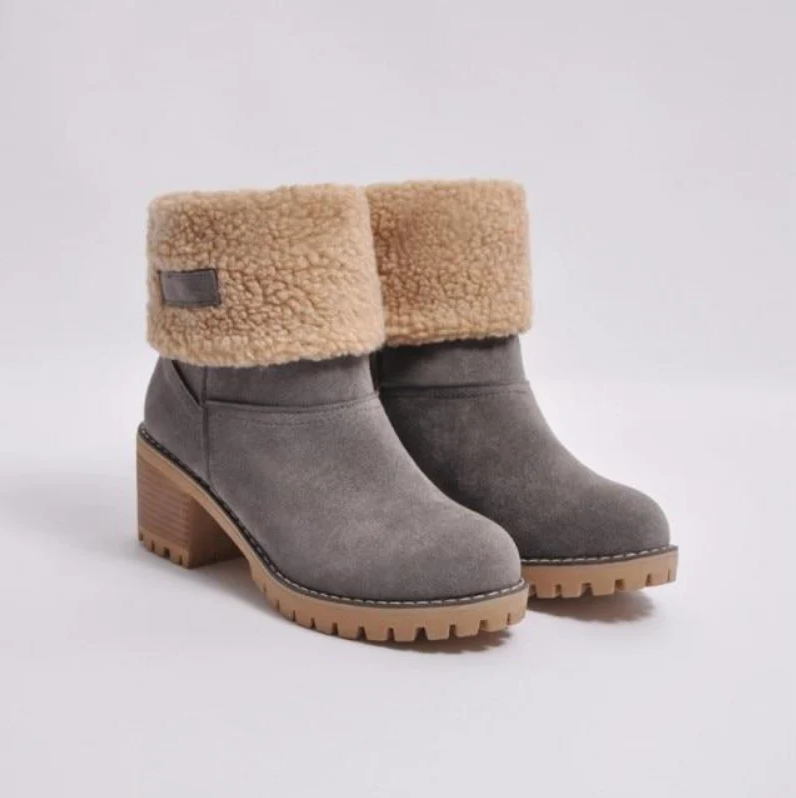 Bottes d'hiver chaudes en daim pour femmes et hommes