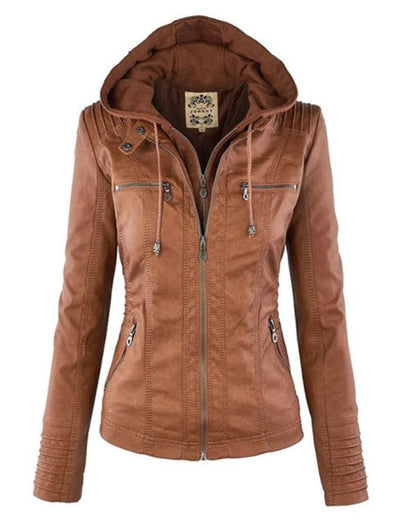 Veste en cuir femme style noir