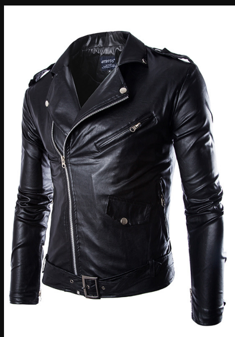 Blouson moto en cuir sportif pour homme