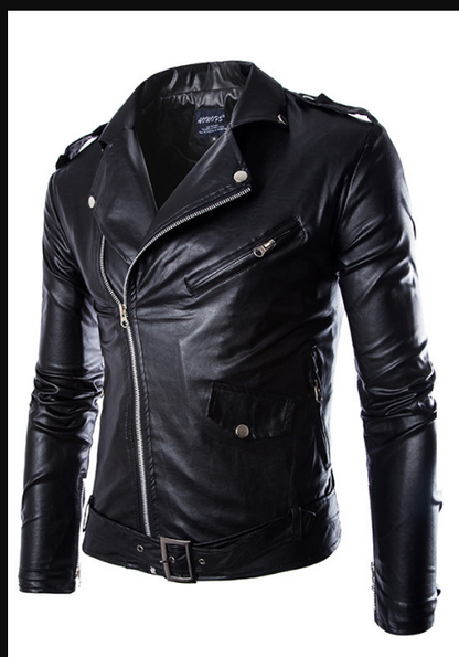 Blouson moto en cuir sportif pour homme