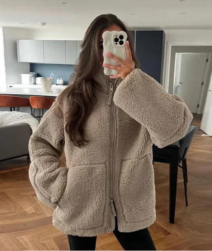 Veste polaire femme en teddy Coupe optimale