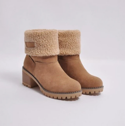 Bottes d'hiver chaudes en daim pour femmes et hommes