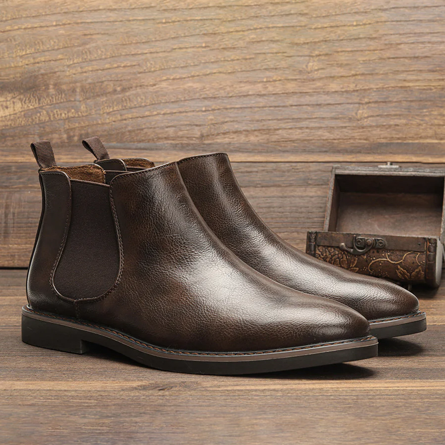 Bottes Chelsea homme aspect cuir élégant