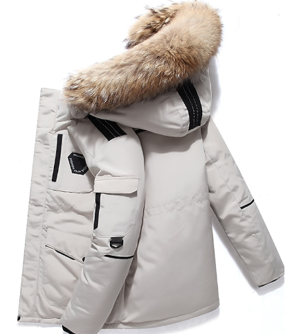 Herren Winterjacke Warm Mit Fellkapuze - IdealeKleiden