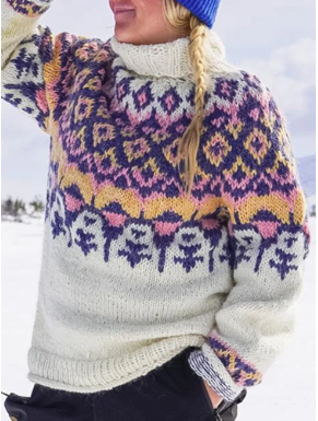 Isländischer Pullover Damen Vintage Style - IdealeKleiden