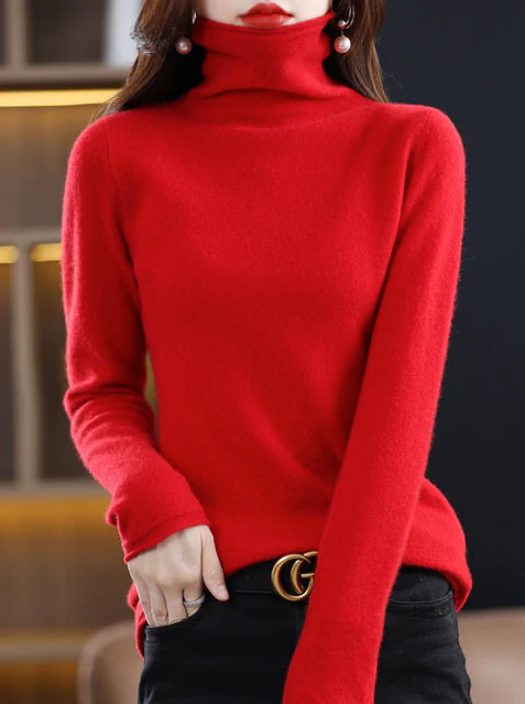 Helena Pull col roulé élégant Pure Laine