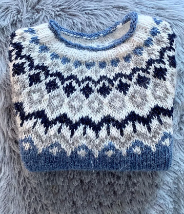 Isländischer Pullover Vintage Rundhals Frauen - IdealeKleiden