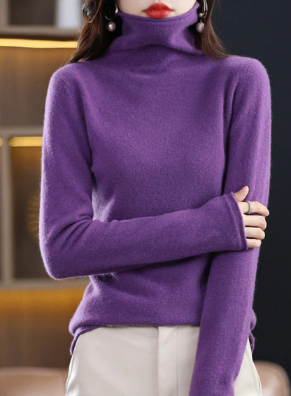 Helena Pull col roulé élégant Pure Laine