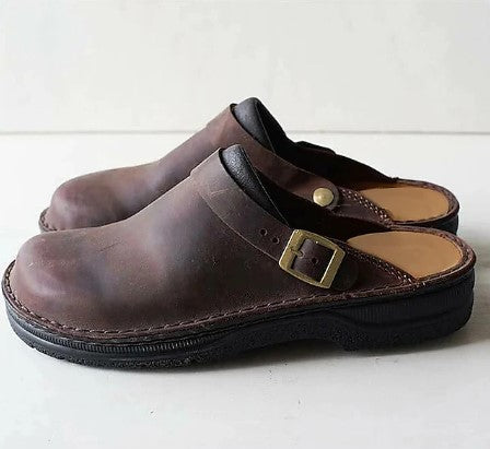 Herren Hausschuhe Klassisch Bequem Leder - IdealeKleiden