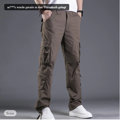 David - Pantalon Cargo Homme Coupe Slim Moderne