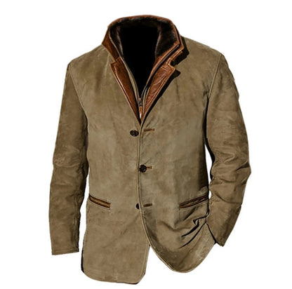 Blouson en cuir suédé moderne pour homme