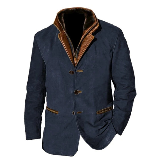 Blouson en cuir suédé moderne pour homme