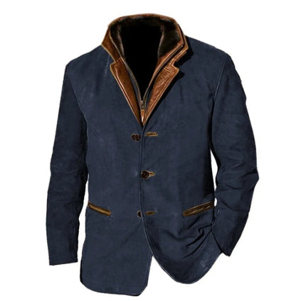 Blouson en cuir suédé moderne pour homme