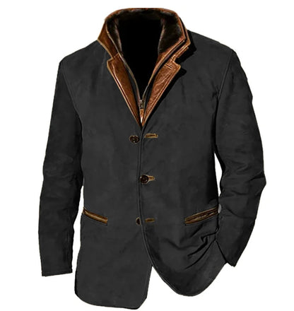 Blouson en cuir suédé moderne pour homme