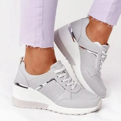 Chaussures à lacets en cuir Confort Talon compensé Automne