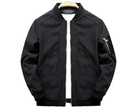 Veste mi-saison pour homme, fermeture éclair, revers aux manches