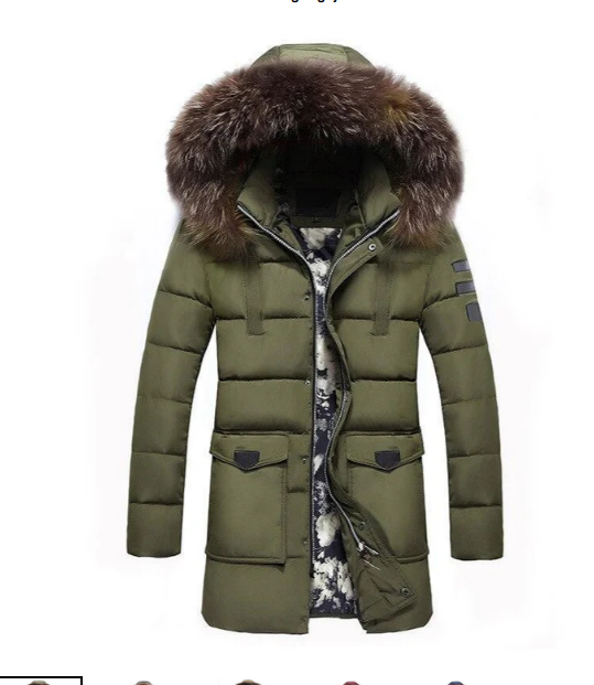 Veste mi-saison pour homme avec bordure en fourrure, élégante