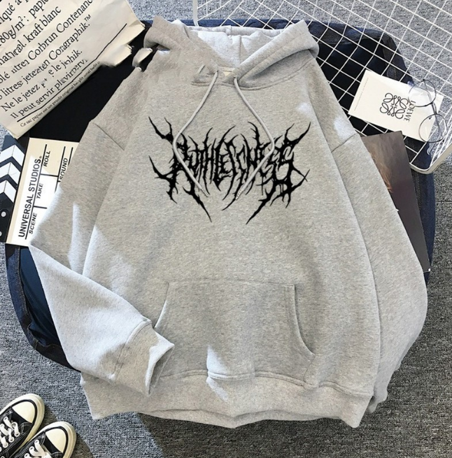 Sweat à capuche Homme Rétro Montagne Élégant Gris