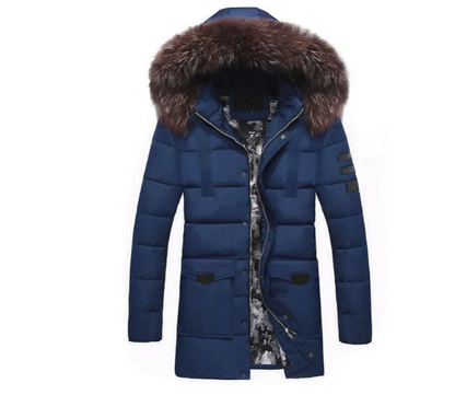 Herren Übergangsjacke Fellbesatz Elegant - IdealeKleiden